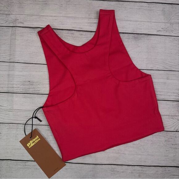 GIRLFRIEND COLLECTIVE NWT Dylan Workout Bra in Coral Red Size XXS Crop Top - Picture 6 of 7
